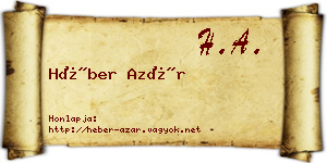 Héber Azár névjegykártya